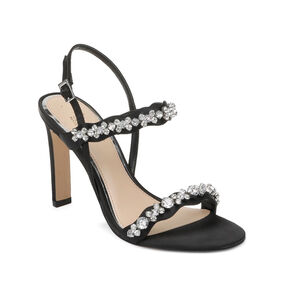 Jewel Badgley Mischka Black Crystal Odette Slingback Sandal -‎ Womens Size 10